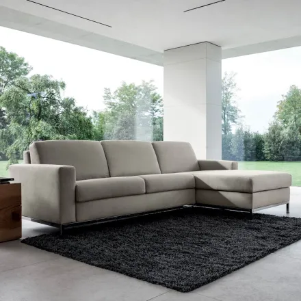 Schlafsofa mit Halbinsel aus Metall und Polyurethan Made in Italy - Folle Viadurini