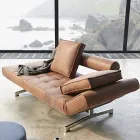 Ghia by Innovation modernes Polsterschlafsofa mit verchromten Beinen Viadurini