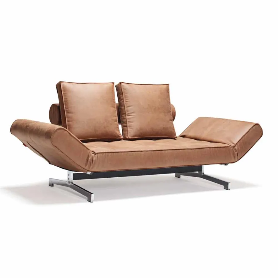 Ghia by Innovation modernes Polsterschlafsofa mit verchromten Beinen Viadurini