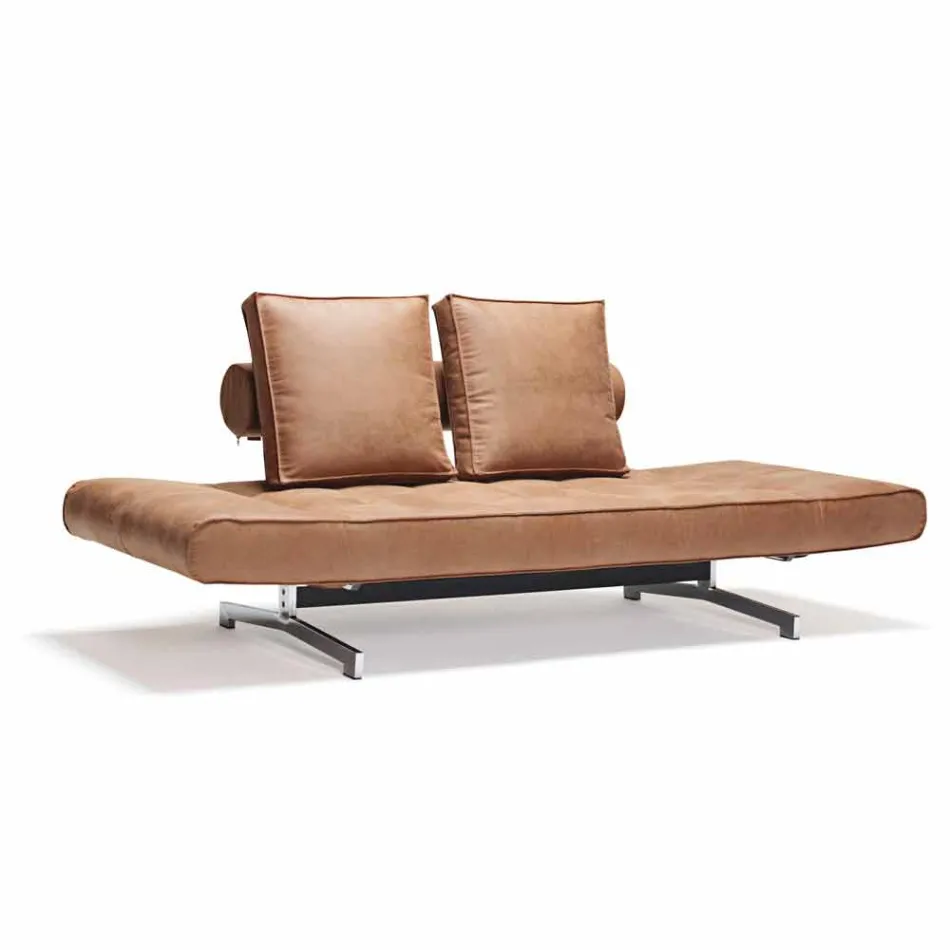 Ghia by Innovation modernes Polsterschlafsofa mit verchromten Beinen Viadurini