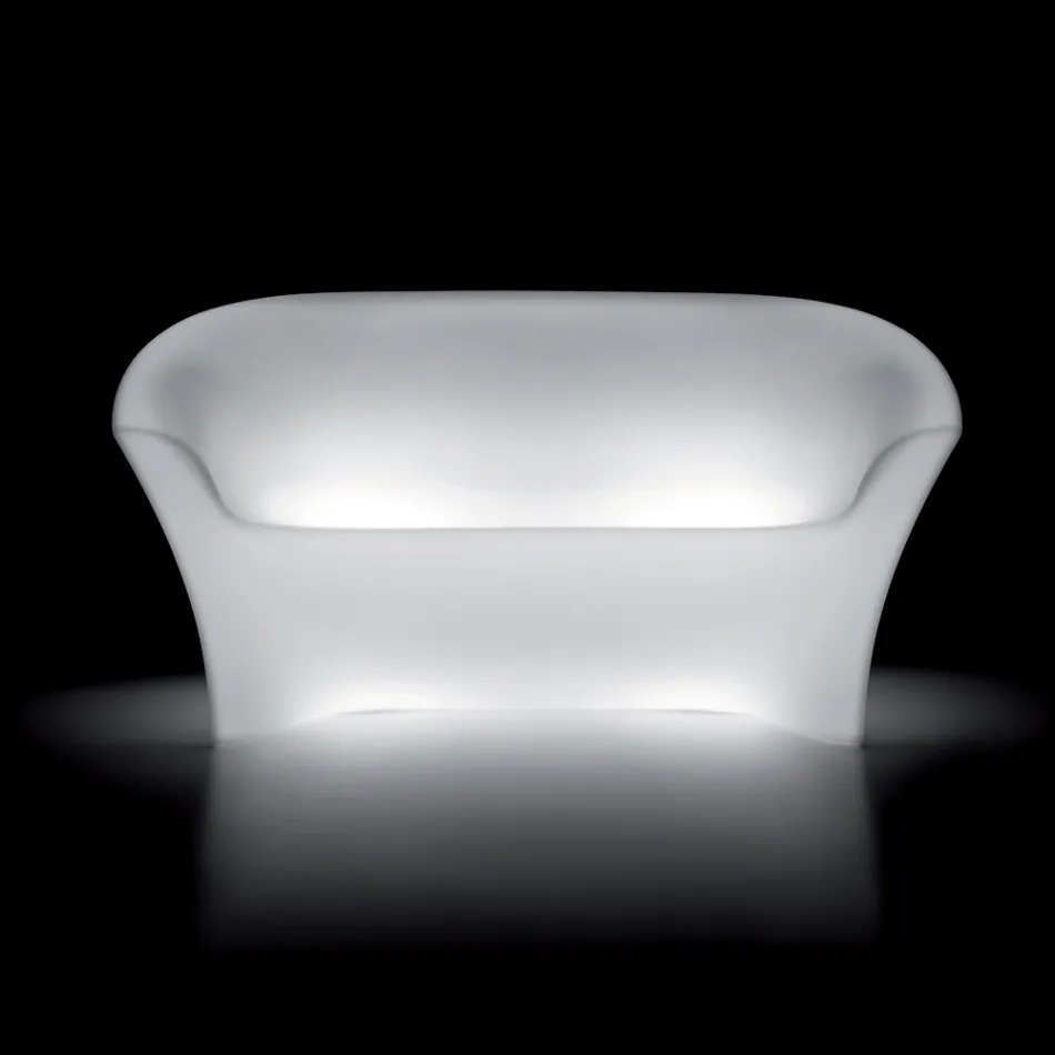 Helles Outdoor-Sofa aus Polyethylen mit LED-Licht, hergestellt in Italien – Conda Viadurini
