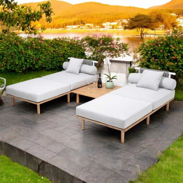 Modulares gartensofa mit 2 seilrückenlehnen - bellatrix