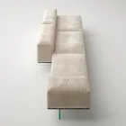 Saphir – Modernes Modulsofa mit Glasfuß, hergestellt in Italien Viadurini