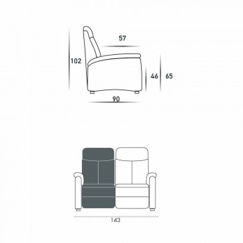 Motorisierte Couch 2 Sitze mit elektrischer Sitz Gelso 1, modernes Design