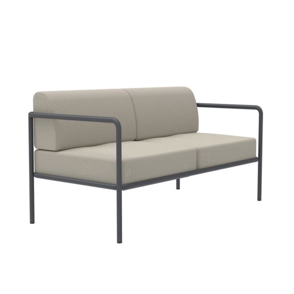 Outdoor-sofa aus stahl in verschiedenen größen und kissen made in italy - arwen