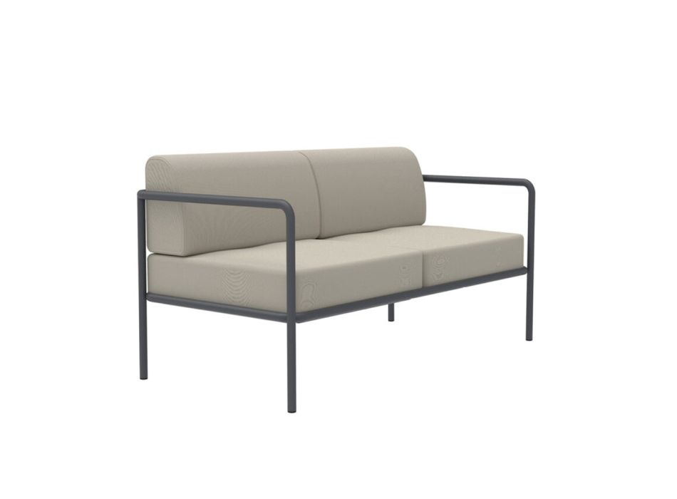 Outdoor-Sofa aus Stahl in verschiedenen Größen und Kissen Made in Italy - Arwen Viadurini
