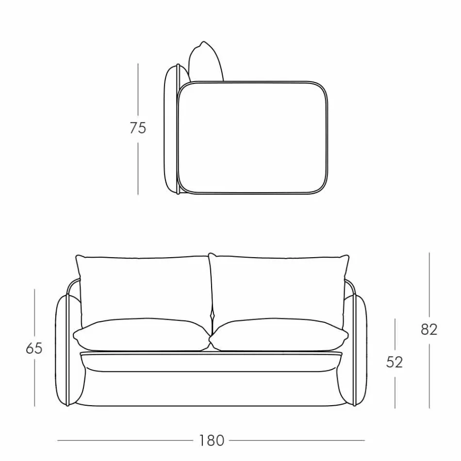 2-Sitzer-Outdoor-Sofa aus Stoff oder Leder - Mara by Slide Viadurini
