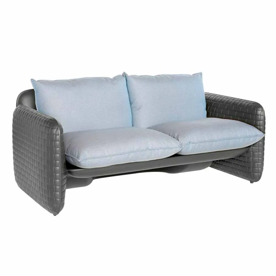 2-Sitzer-Outdoor-Sofa aus Stoff oder Leder - Mara by Slide Viadurini