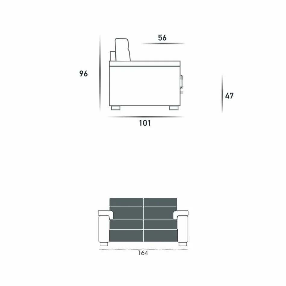 Sofa elektrische Entspannung 2 Plätze, 2 Lilia elektrische Stühle, made in Italy Viadurini