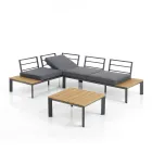 In Chaiselongue umwandelbares Sofa mit verstellbarer Rückenlehne und Couchtisch - Finir Viadurini