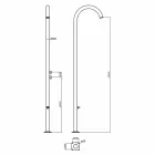 Gartendusche aus verchromtem Edelstahl mit Fußwaschung Made in Italy - Marlen Viadurini