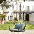 Gartenschaukel mit Sitz und Rückenlehne aus nautischem Seil, hergestellt in Italien – Lisafilo