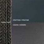 Gartenschaukel aus Stahl mit Seilen und Kissen inklusive Made in Italy - Bronn Viadurini