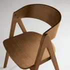 Zwei Stühle mit Holzoptik und geschwungener Rückenlehne in zwei Farben - Vesta Viadurini