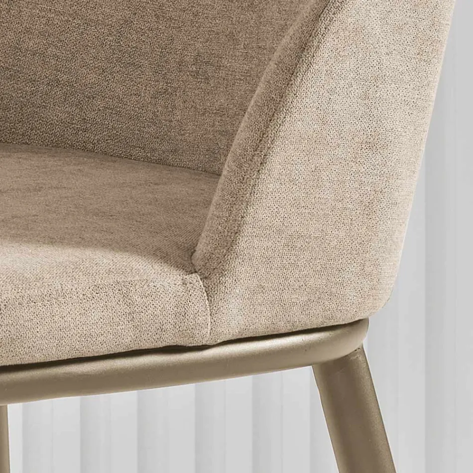 Zwei gepolsterte Stühle mit Metallgestell und ausgewogenem Design – Seide Viadurini