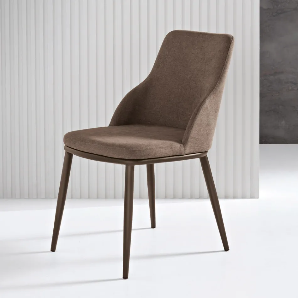 Zwei gepolsterte Stühle mit Metallgestell und ausgewogenem Design – Seide Viadurini