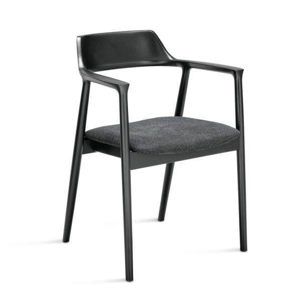 Zwei stühle aus buchenholz mit gepolstertem sitz in zweifarbigem stoff - dorian