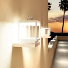 Dekorativer LED-Außenstrahler aus weißem Aluminium oder Corten - Bettina Viadurini