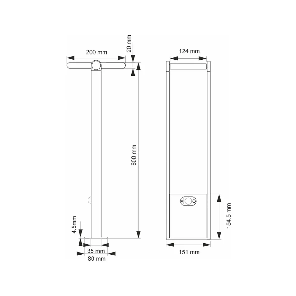 Solar-LED-Strahler für den Außenbereich aus weißem oder mattschwarzem Aluminium - Agorio Viadurini