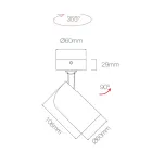 Verstellbare Deckenleuchte aus weißem Aluminium, 4 Stück - Lazzaro Viadurini