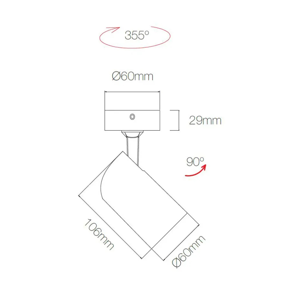 Verstellbare Deckenleuchte aus weißem Aluminium, 4 Stück - Lazzaro Viadurini