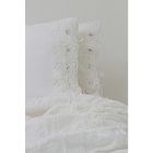 Kissenbezug aus Leinen mit weißer Spitze für ein luxuriöses Designbett, hergestellt in Italien – Kiss Viadurini