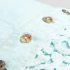 Kissenbezug aus farbigem Leinen, Poema-Spitze und italienischer Luxus-Paspelierung – Stego Viadurini