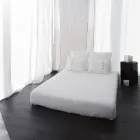 Kissenbezug aus hellem Leinen in Kreide oder im Retro-Stil mit Bändern im quadratischen Design – Prisco Viadurini