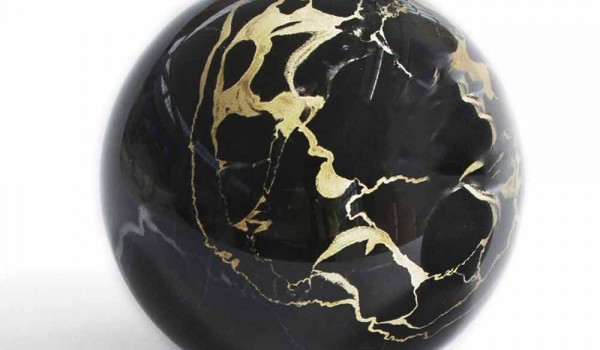 Italienischer Luxus Briefbeschwerer aus Marmor im runden Design