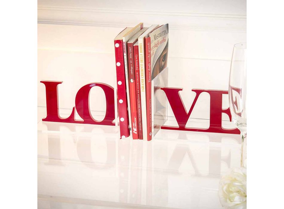 Design Buchstützen in Lavendel oder rotem Plexiglas Schriftliche Liebe - Felove