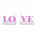 Design Buchstützen in Lavendel oder rotem Plexiglas Schriftliche Liebe - Felove