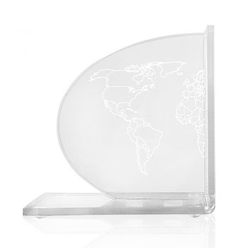 Buchstützen in transparentem Plexiglas Design mit Karte 2 Stück - Aretone