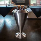 Moderner Boden Frappeuse in Stahl Satin Finish Made in Italy - Astana Viadurini