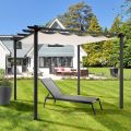 Pavillon aus epoxidpulverlackiertem Aluminium und Gleittuch – Manger