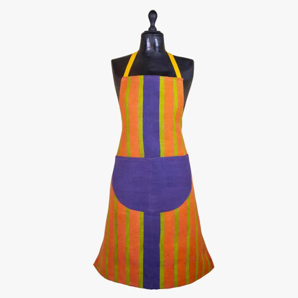 Kunstschürze in Leinwand aus Hanf Einzigartiges Stück italienischer Handwerkskunst Viadurini