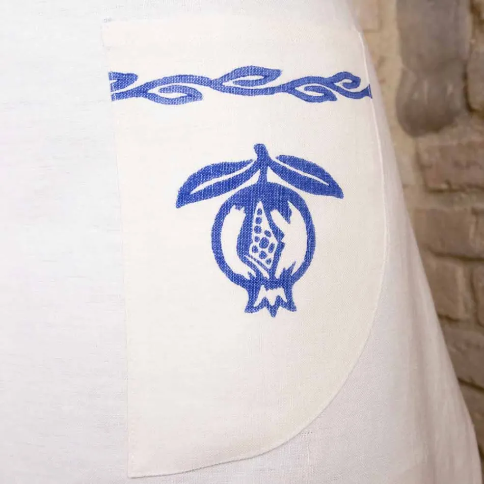 Italienische handgefertigte Leinenschürze One Piece - Marken Viadurini