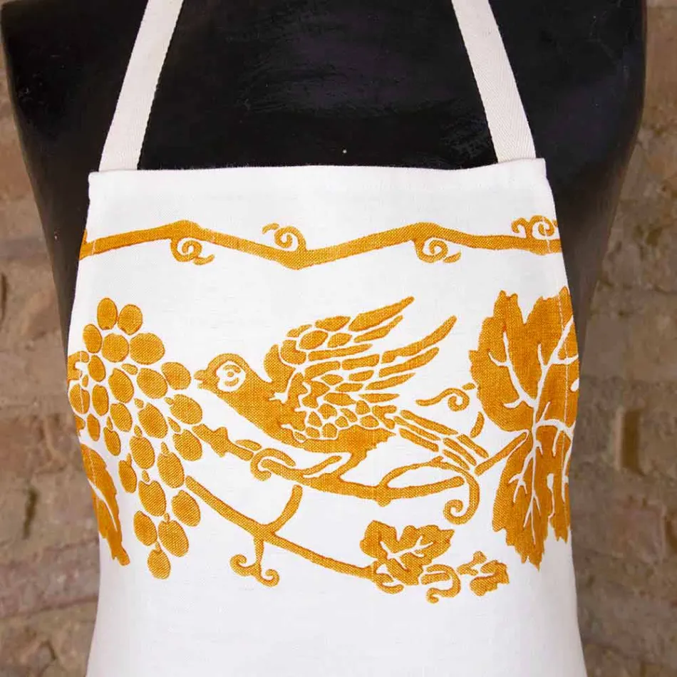 Italienische handgefertigte Leinenschürze One Piece - Marken Viadurini