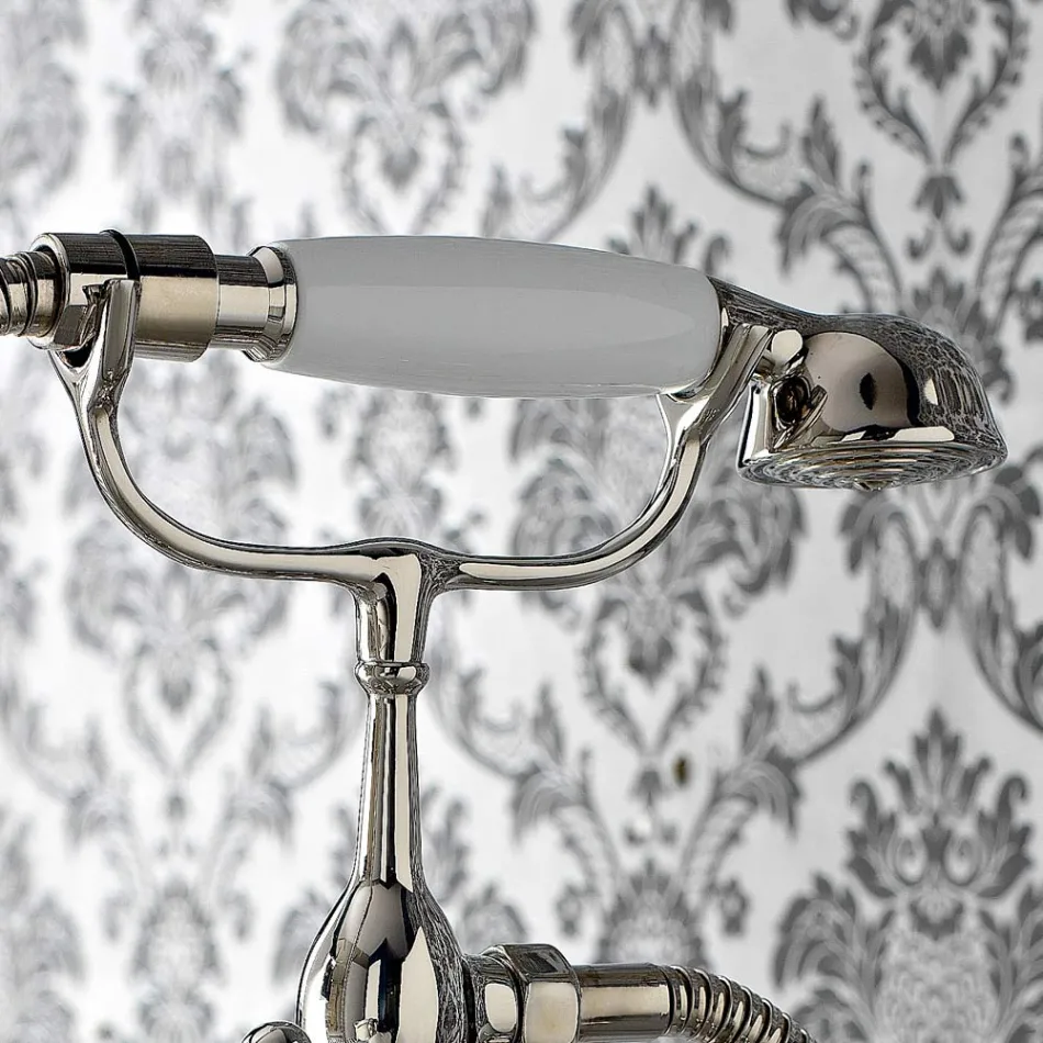 Klassische Badewannenrandgruppe mit Handbrause aus Messing Made in Italy - Ercolina Viadurini