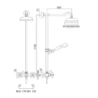 Klassische Duplex-Duschgruppe aus Messing mit Duschkopf in 3 Größen - Ercolina Viadurini