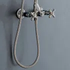 Klassische Duplex-Duschgruppe aus Messing mit Duschkopf in 3 Größen - Ercolina Viadurini