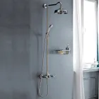 Klassische Duplex-Duschgruppe aus Messing mit Duschkopf in 3 Größen - Ercolina Viadurini