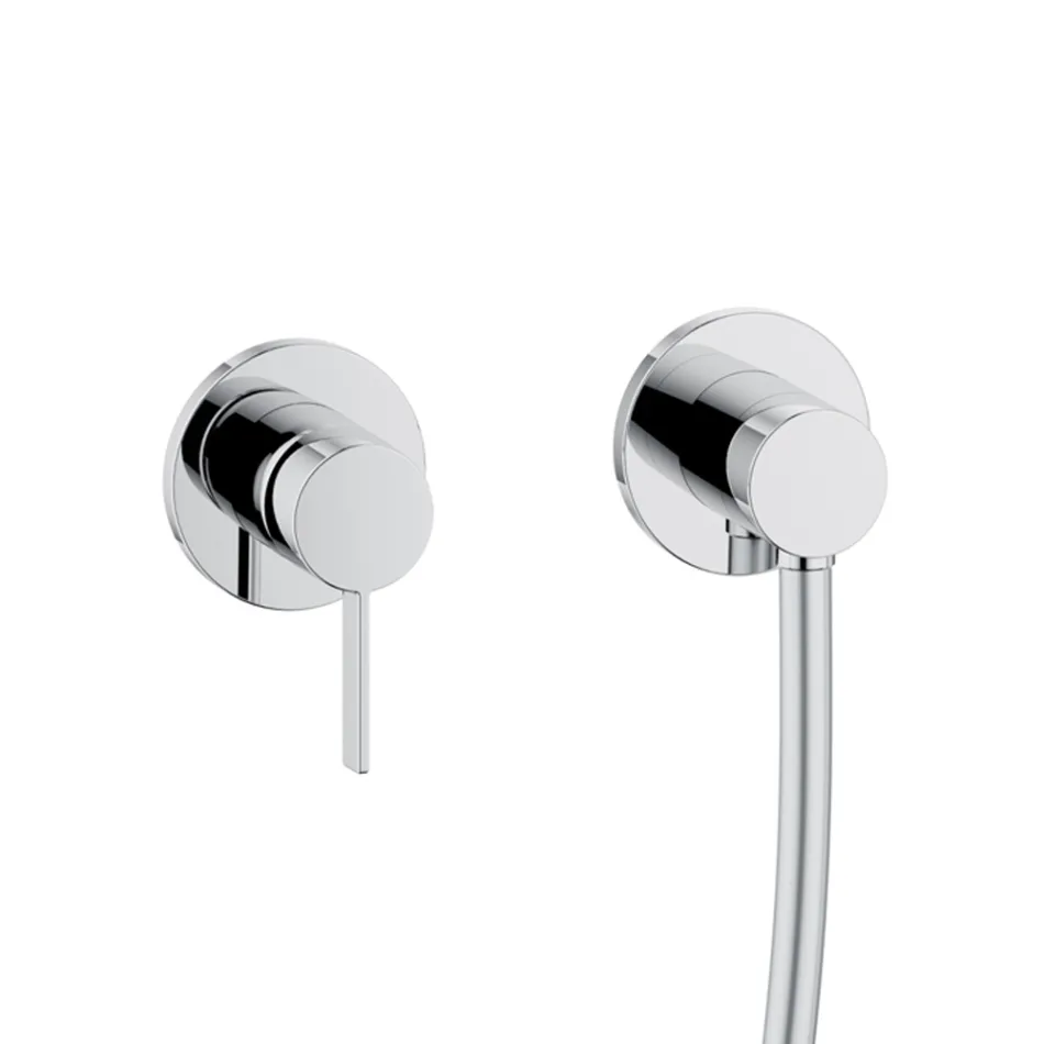 Duschgruppe Duschkopf und Gleitstange runde oder quadratische Rosette - Erkole Viadurini