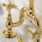 Vintage-Design-Brückenwaschbeckengruppe aus Messing, hergestellt in Italien – Katerina Viadurini