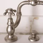 Vintage-Mischergruppe für Brückenwaschbecken aus Messing, hergestellt in Italien – Klarisa Viadurini