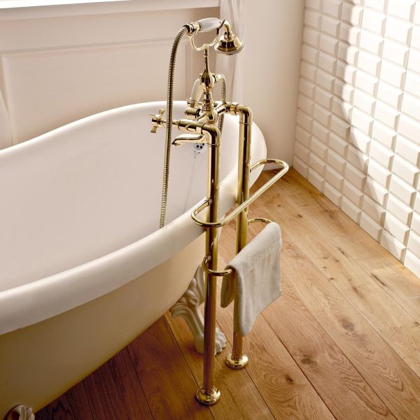 Vintage design standbadewannengruppe aus messing, hergestellt in italien - katerina