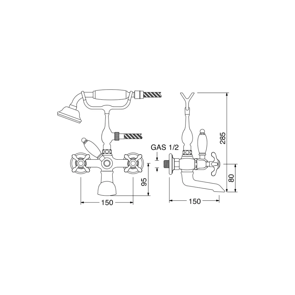 Vintage Design Messing Badewannengruppe Made in Italy - Klarisa Viadurini