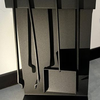 Set Design Kaminholzset  aus schwarzem Stahl Made in Italy - Ostro