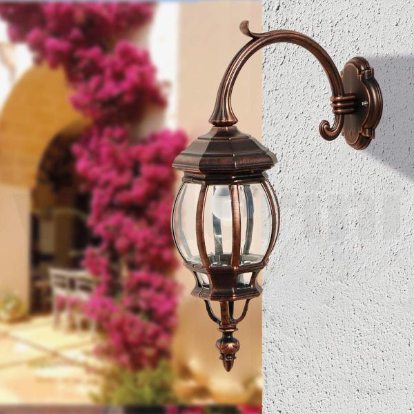 Außenwandleuchte im vintage-stil aus aluminium, hergestellt in italien – leona