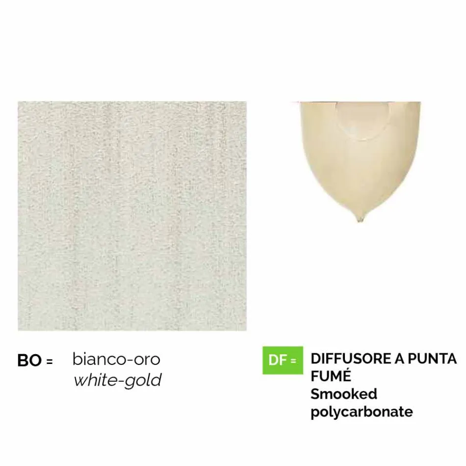 Weiße Aluminium Wandlampe hergestellt in Italien, Anusca Viadurini