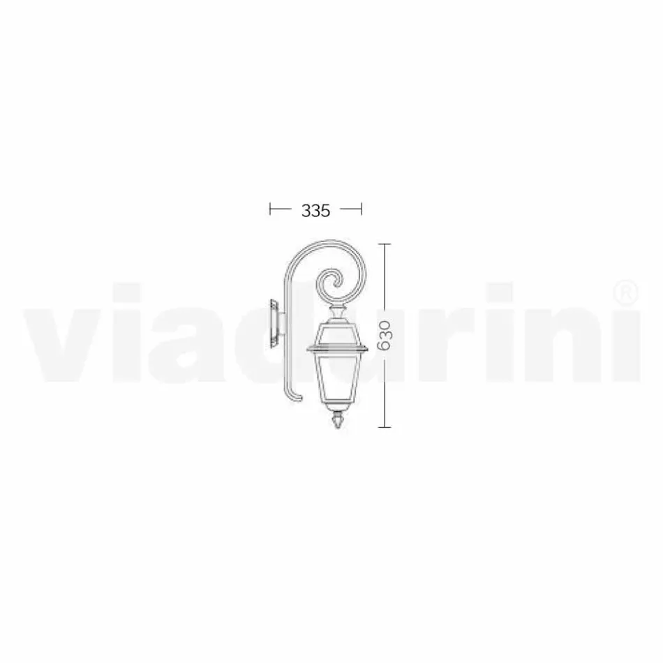 Kristel, eine Gartenwandleuchte aus Aluminium, hergestellt in Italien Viadurini